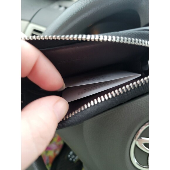 COACH CW453 Zip Card Case Wallet Heart Bolt Print Coated Canvas & Leathe… - Picture 5 of 6